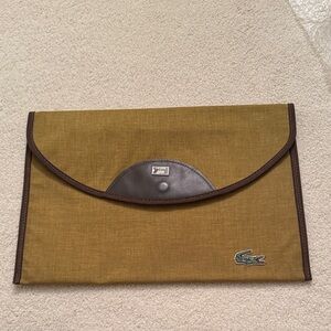 Lacoste By Lark Vintage Brown & Olive File Document Portfolio Folder 16x11 Bag
